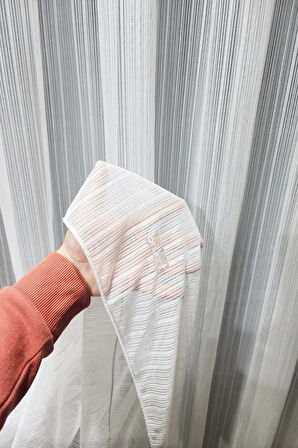 Farbateks Dikim Örme Çizgili Yeni Modern 2kat Tül Perde