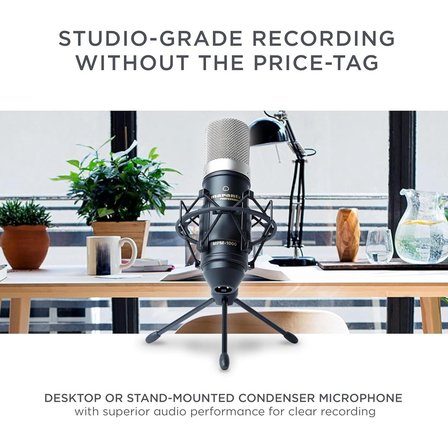 Marantz Professional MPM-1000 - Podcast, Akış, Şarkı Söyleme, Tele-Çalışma ve Oyun Için Masa Standı ve Kablolu Xlr Kondenser Stüdyo Mikrofonu