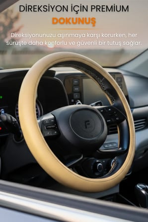 Direksiyon Kılıfı Universal Geçmeli Oto Direksiyon Kılıfı Premium Deri Kaymaz Kolay Montaj - CLASSICX2