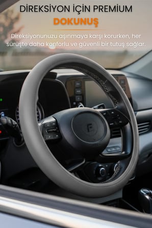 Direksiyon Kılıfı Universal Geçmeli Oto Direksiyon Kılıfı Premium Deri Kaymaz Kolay Montaj - CLASSICX3