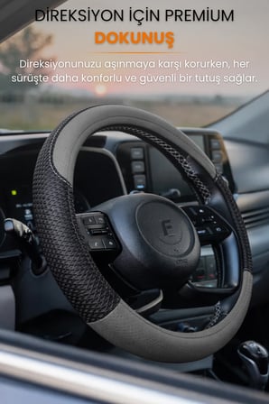 Direksiyon Kılıfı Universal Geçmeli Oto Direksiyon Kılıfı Premium Deri Kaymaz Terletmez - FİLEX4