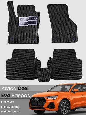 AUDİ Q3 (2018-2025) Uyumlu EVA Paspas Tam Set–Araca Özel,Su Geçirmez,Hızlı ve Kolay Montaj 2267