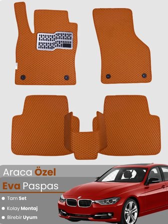 BMW 3 SERİSİ F30 SEDAN (2012-2019) Uyumlu EVA Paspas Tam Set–Araca Özel,Su Geçirmez 2494