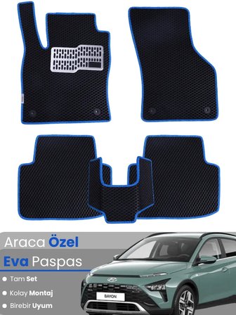 Hyundai Bayon (2021-2025) Uyumlu EVA Paspas Tam Set – Araca Özel Tasarım, Su Geçirmez,Kolay Montaj 1157