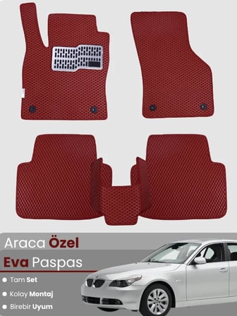 BMW 5 SERİSİ E60 SEDAN (2003-2010) Uyumlu EVA Paspas Tam Set–Araca Özel,Su Geçirmez 2604