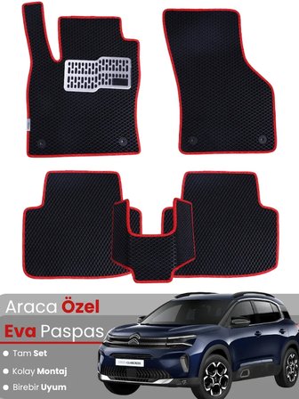 CİTROEN C5 AİRCROSS (2017-2023) Uyumlu EVA Paspas Tam Set–Araca Özel,Su Geçirmez,Kolay Montaj 3406