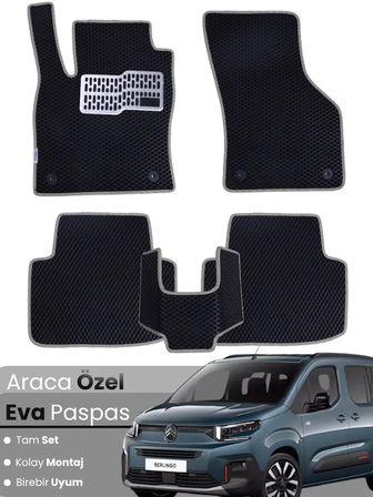 CİTROEN BERLİNGO (2024-2025) Uyumlu EVA Paspas Tam Set–Araca Özel,Su Geçirmez,Kolay Montaj 3495
