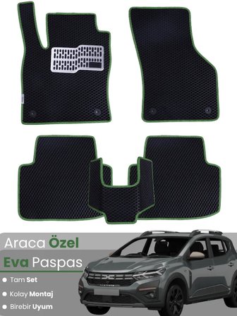 DACİA SANDERO STEPWAY (2020-2025) Uyumlu EVA Paspas Tam Set–Araca Özel,Su Geçirmez,Kolay Montaj 3789