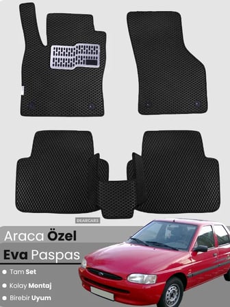 FORD ESCORT (1990-1998) Uyumlu EVA Paspas Tam Set–Araca Özel,Su Geçirmez,Kolay Montaj 4229