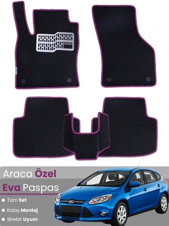 FORD-FOCUS 3 HATCHBACK (2011-2014) Uyumlu EVA Paspas Tam Set–Araca Özel,Su Geçirmez 4430