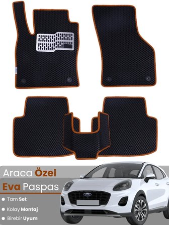 FORD PUMA (2020-2024) Uyumlu EVA Paspas Tam Set–Araca Özel,Su Geçirmez,Kolay Montaj 4615
