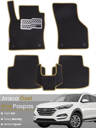 HYUNDAİ TUCSON (2015-2020) Uyumlu EVA Paspas Tam Set–Araca Özel,Kolay Montaj,Su Geçirmez 5436