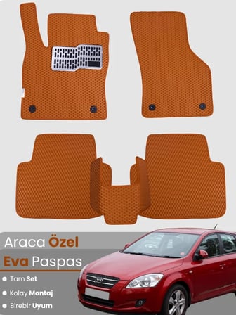KİA CEED (2007-2011) Uyumlu EVA Paspas Tam Set–Araca Özel,Kolay Montaj,Su Geçirmez 5716