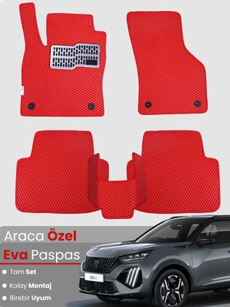 Peugeot 2008 Elektrikli (2023-2025) Uyumlu EVA Paspas Tam Set–Birebir Uyum,Su Geçirmez,Hızlı Montaj 1527