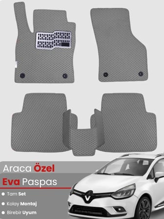 Renault Clio 4 Station Wagon (2012-2019) Uyumlu EVA Paspas Tam Set – Birebir Uyum,Araca Özel Tasarım 1651
