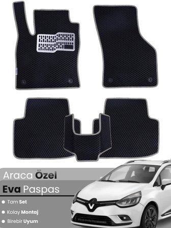 Renault Clio 4 Station Wagon (2012-2019) Uyumlu EVA Paspas Tam Set – Birebir Uyum,Araca Özel Tasarım 1659