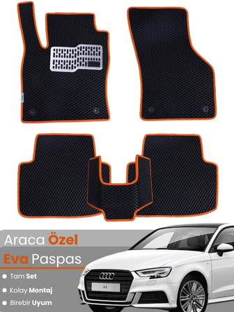 AUDİ A3 HATCHBACK (2013-2020) Uyumlu EVA Paspas Tam Set–Araca Özel,Su Geçirmez,Kolay Montaj 1952