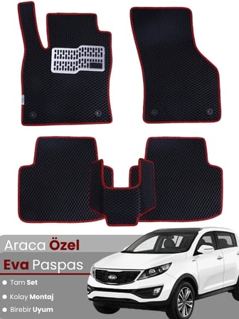 KİA SPORTAGE (2010-2015) Uyumlu EVA Paspas Tam Set–Araca Özel,Kolay Montaj,Su Geçirmez 2034