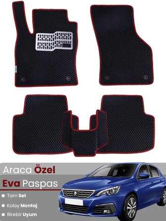 PEUGEOT 308 (2013-2022) Uyumlu EVA Paspas Tam Set–Araca Özel,Oto Paspas,Kolay Montaj 3024