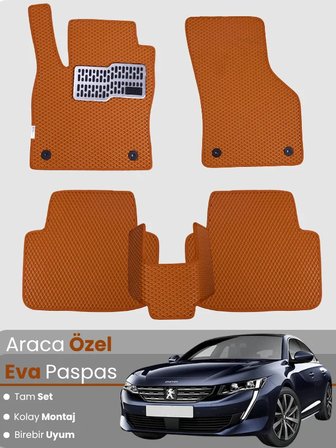 PEUGEOT 508 (2011-2019) Uyumlu EVA Paspas Tam Set–Araca Özel,Oto Paspas,Kolay Montaj 3105