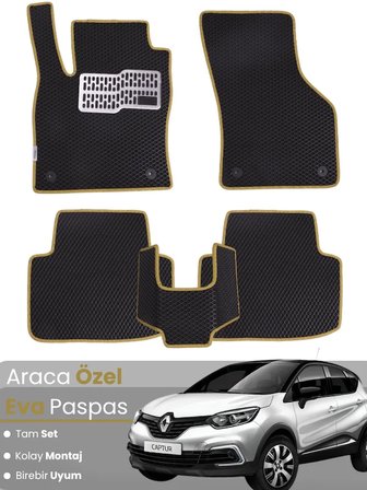 RENAULT CAPTUR 1 (2013-2019) Uyumlu EVA Paspas Tam Set–Araca Özel,Oto Paspas 3455