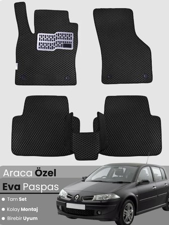 RENAULT MEGANE 2 HATCHBACK (2002-2008) Uyumlu EVA Paspas Tam Set–Oto Paspas,Araca Özel 3724