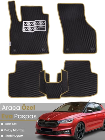 SKODA FABİA 4 (2021-2025) Uyumlu EVA Paspas Tam Set–Oto Paspas,Araca Özel,Kolay Montaj 4319