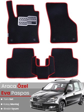 SKODA ROOMSTER (2006-2015) Uyumlu EVA Paspas Tam Set–Oto Paspas,Araca Özel,Kolay Montaj 4485