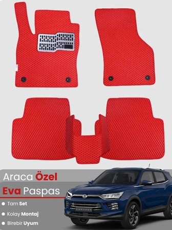 SSANGYONG KORANDO (2019-2024) Uyumlu EVA Paspas Tam Set–Oto Paspas,Araca Özel,Kolay Montaj 4604