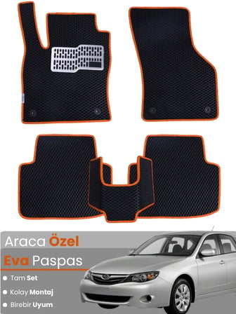 SUBARU IMPREZA GH (2007-2011) Uyumlu EVA Paspas Tam Set–Oto Paspas,Araca Özel,Kolay Montaj 4741