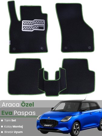 SUZUKİ SWİFT (2017-2024) Uyumlu EVA Paspas Tam Set–Oto Paspas,Araca Özel,Kolay Montaj 4922