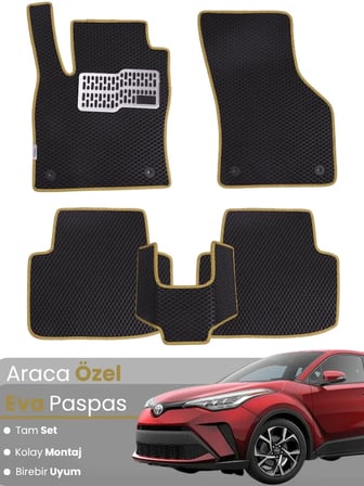TOYOTA C-HR HYBRİD (2016-2019) Uyumlu EVA Paspas Tam Set–Oto Paspas,Araca Özel,Kolay Montaj 5183