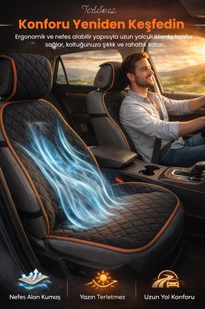 Oto Koltuk Kılıfı Tay Tüyü Tam Koruma Minder 2'li Ön – Terletmez,Kaymaz,Su Geçirmez,Airbag Uyumlu - X5