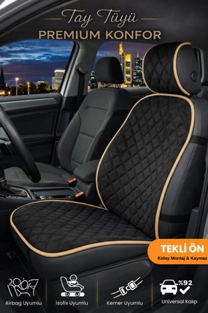 Oto Koltuk Kılıfı Tay Tüyü 4 Katmanlı Minder Tekli Ön – Terletmez,Kaymaz,Su Geçirmez,Airbag Uyumlu - X6