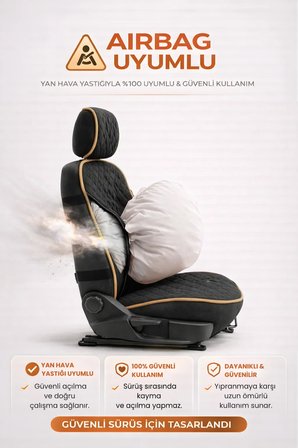 Oto Koltuk Kılıfı Tay Tüyü 4 Katmanlı Minder Tekli Ön – Terletmez,Kaymaz,Su Geçirmez,Airbag Uyumlu - X6