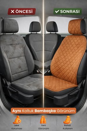 Oto Koltuk Kılıfı Tay Tüyü 4 Katmanlı Minder Tekli Ön – Terletmez,Kaymaz,Su Geçirmez,Airbag Uyumlu - X7