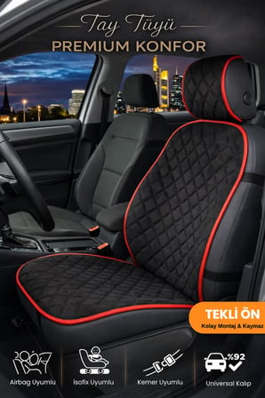 Oto Koltuk Kılıfı Tay Tüyü 4 Katmanlı Minder Tekli Ön – Terletmez,Kaymaz,Su Geçirmez,Airbag Uyumlu - Y1