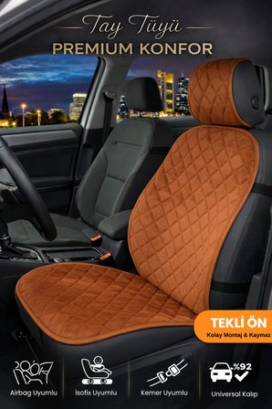 Oto Koltuk Kılıfı Tay Tüyü 4 Katmanlı Minder Tekli Ön – Terletmez,Kaymaz,Su Geçirmez,Airbag Uyumlu - Y7