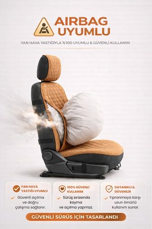 Oto Koltuk Kılıfı Tay Tüyü 4 Katmanlı Minder Tekli Ön – Terletmez,Kaymaz,Su Geçirmez,Airbag Uyumlu - Y7