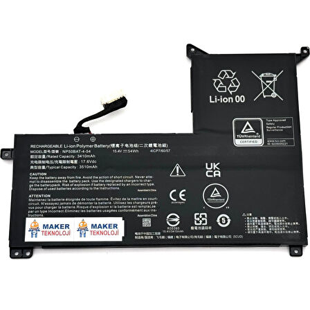 Monster Abra A5 V21.2 Notebook NP50BAT-4-54 Batarya Pil – Yüksek Performanslı, Uzun Ömürlü, Orijinal Uyumlu Güç Kaynağı
