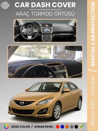 MAZDA 6 (2007-2013) Torpido Örtüsü Panel Halısı Koruma Torpido Koruma Araca Özel Kaymaz Kolay Montaj