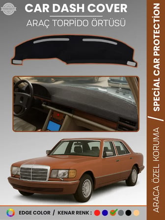 MERCEDES S CLASS W126 (1979-1991) Torpido Örtüsü Premium Kalite Torpido Koruma Özel Kesim UV Koruma