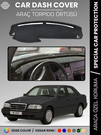 MERCEDES C CLASS W202 (1993-2000) Torpido Örtüsü Premium Kalite Torpido Koruma Özel Kesim UV Koruma