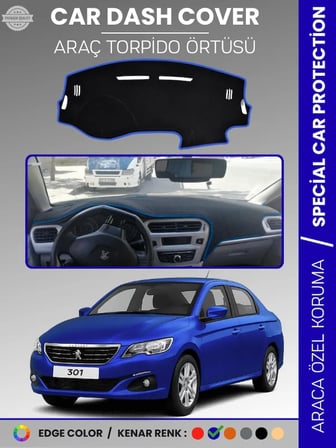 PEUGEOT 301 (2012-2024) Torpido Örtüsü Ön Göğüs Koruma Torpido Koruma Birebir Uyum Kaymaz Özel Kesim 9872