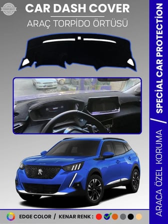 PEUGEOT 2008 (2019-2021) Torpido Örtüsü Panel Koruma Torpido Koruma Birebir Uyum Kaymaz Özel Kesim 9068