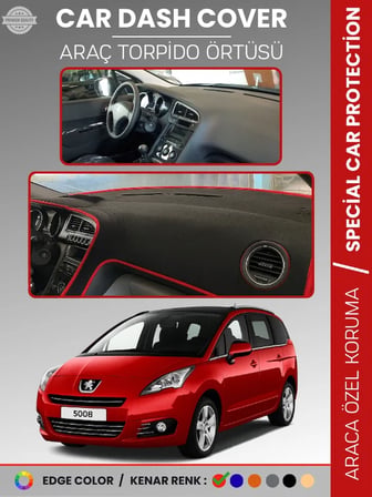 PEUGEOT 5008 (2011-2014) Torpido Örtüsü Panel Koruma Torpido Koruma Tam Uyum Kaymaz Özel Kesim 2184
