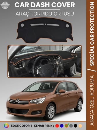 CITROEN C4 (2005-2020) Torpido Örtüsü Ön Göğüs Torpido Koruma Tam Uyum Çatlamayı Önler Kolay Montaj