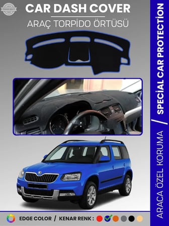 SKODA YETI (2009-2017) Torpido Örtüsü Ön Göğüs Halı Torpido Koruma Tam Uyum Kaymaz UV Koruma 3618