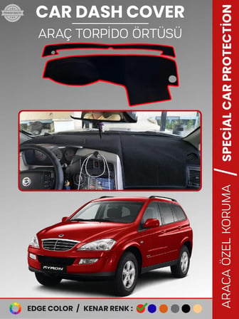 SSANGYONG KYRON (2005-2015) Torpido Örtüsü Ön Göğüs Halı Torpido Koruma Tam Uyum Kaymaz UV Koruma 7121