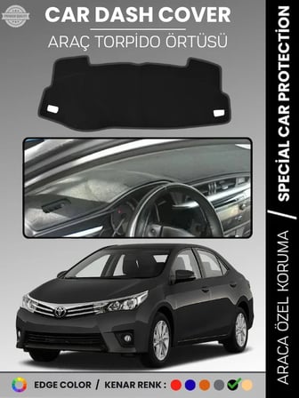 TOYOTA COROLLA E170 (2013-2019) Torpido Örtüsü Ön Göğüs Koruma Araca Özel Çatlamayı Önler Kaymaz